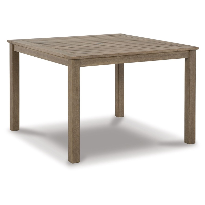 Aria Plains – Square Dining Table W/Umb Opt – Brown