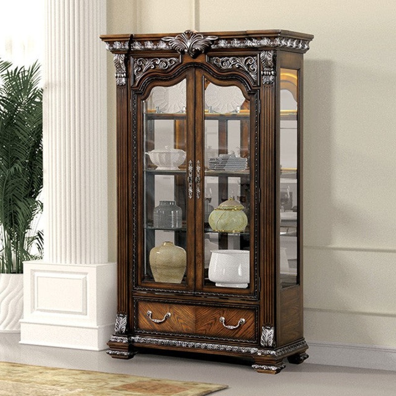 PROMENADE CURIO CABINET By FURNITURE OF AMERICA FM31002DB-CR