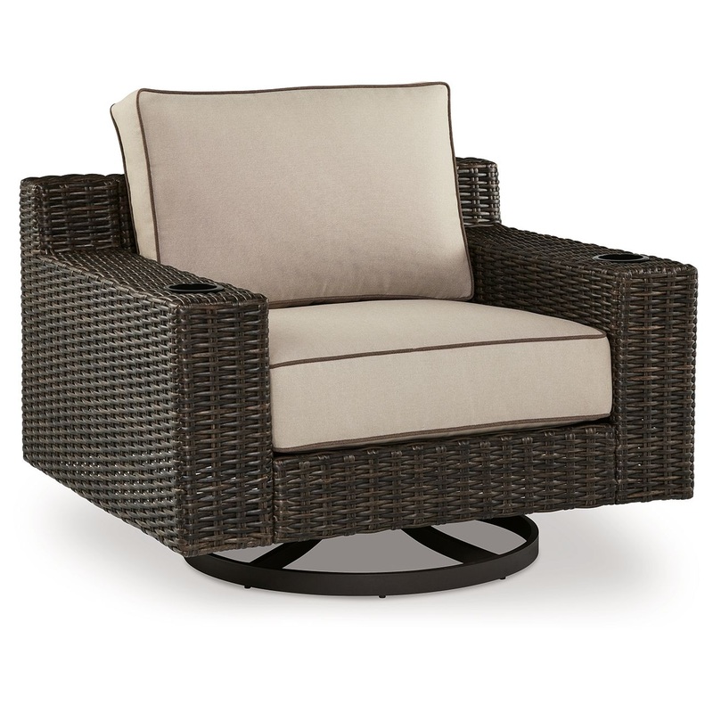 Coastline Bay – Swivel Lounge W/ Cushion – Brown