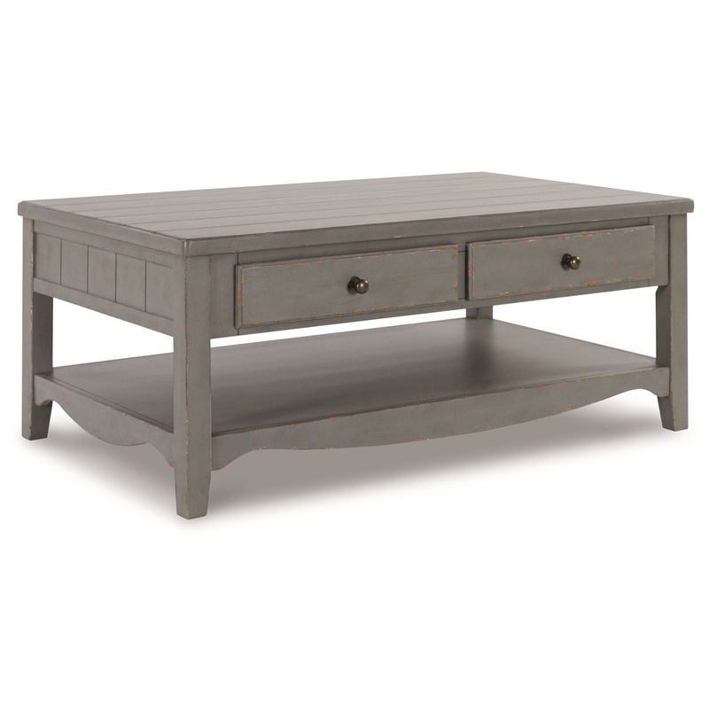 Charina – Rectangular Cocktail Table – Antique Gray