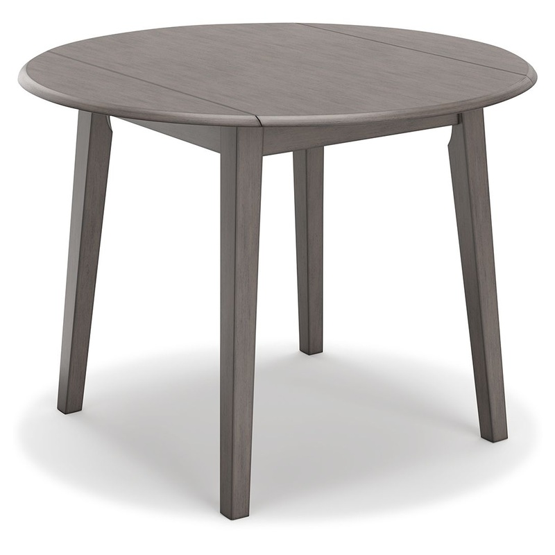 Shullden – Round Drm Drop Leaf Table – Gray