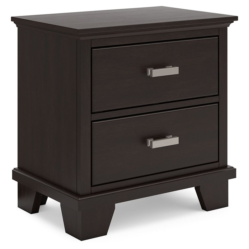 Covetown – Two Drawer Night Stand – Dark Brown