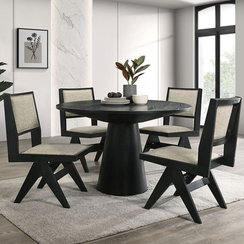 TOTTENHAM 48 ROUND DINING TABLE By FURNITURE OF AMERICA FM3222BK-RT-48-TABLE