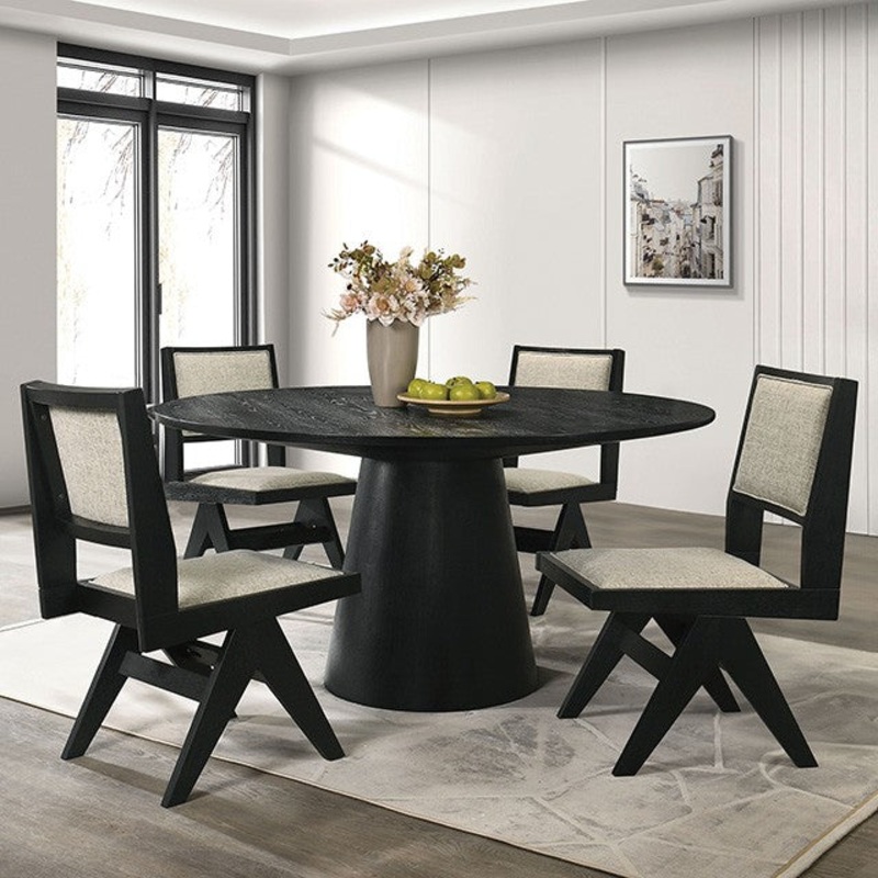 TOTTENHAM 59 ROUND DINING TABLE By FURNITURE OF AMERICA FM3222BK-RT-59-TABLE