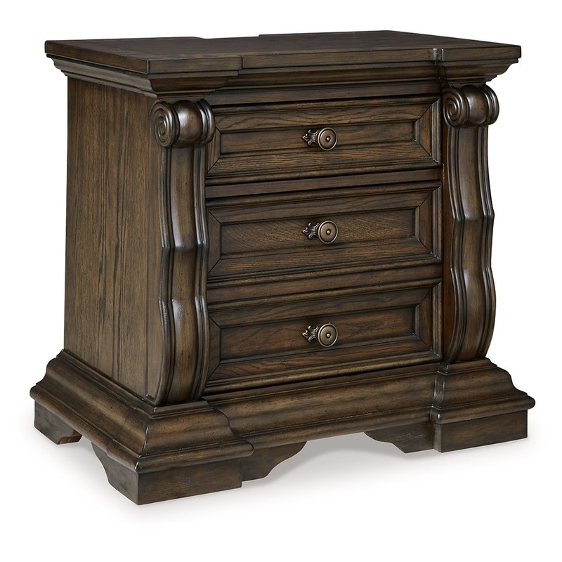 Maylee – Three Drawer Night Stand – Dark Brown