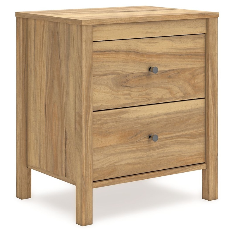 Bermacy – Two Drawer Night Stand – Light Brown