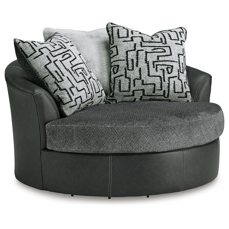 Brixley Pier – Oversized Swivel Accent Chair – Graphite