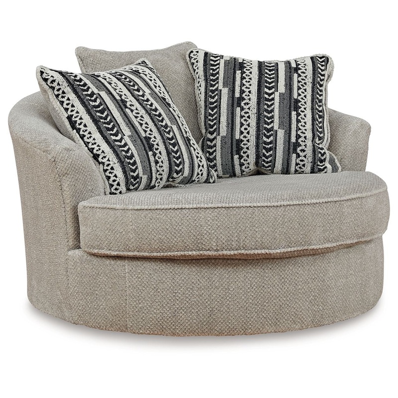 Calnita – Oversized Swivel Accent Chair – Sisal