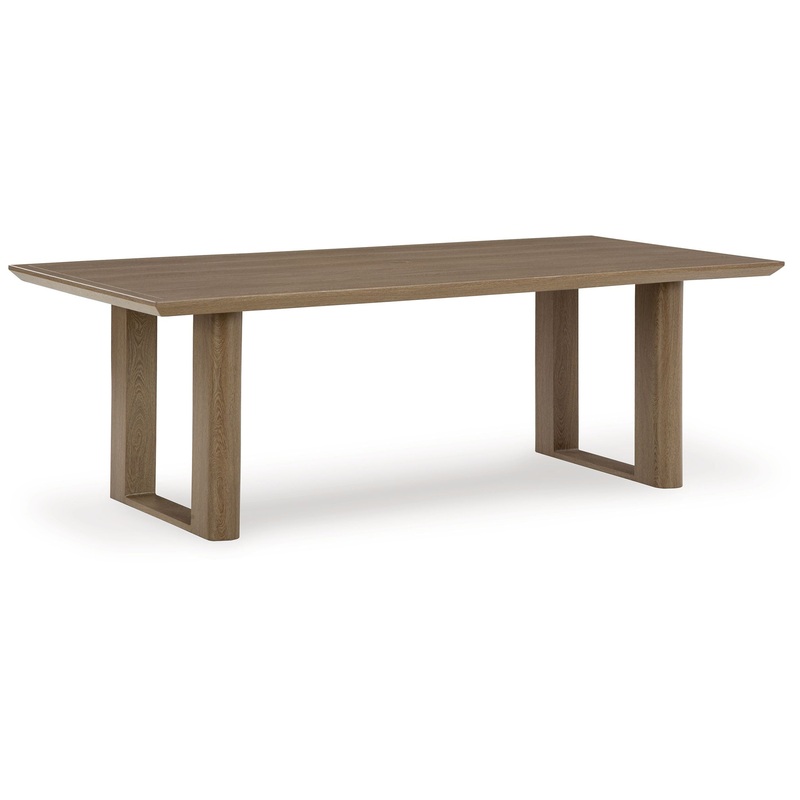 Serene Bay – Rectangular Dining Table With Umbrella Option – Dark Brown