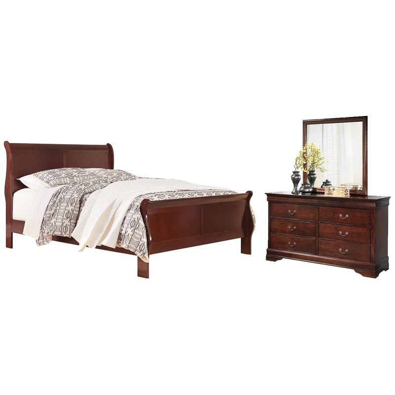 Alisdair King Sleigh Bed with Mirrored Dresser