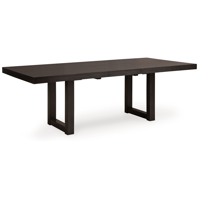 Neymorton – Rectangular Dining Room Butterfly Extension Table – Dark Grayish Brown