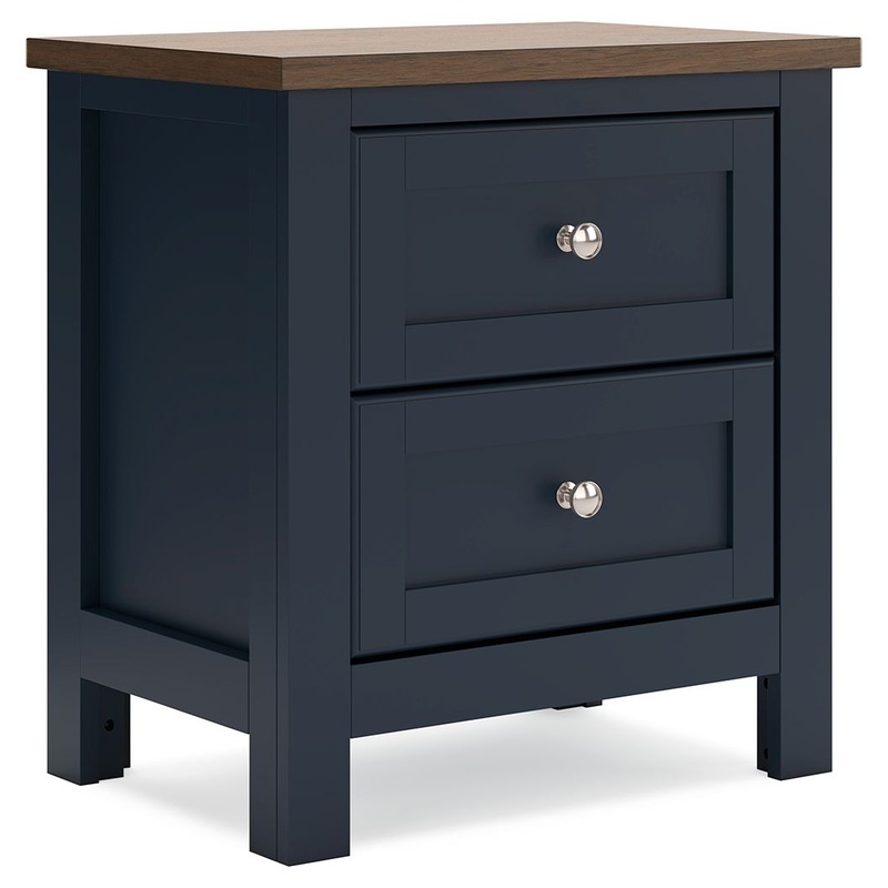 Landocken – Two Drawer Night Stand – Brown / Blue