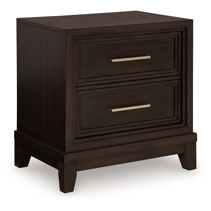 Neymorton – Two Drawer Night Stand – Dark Grayish Brown