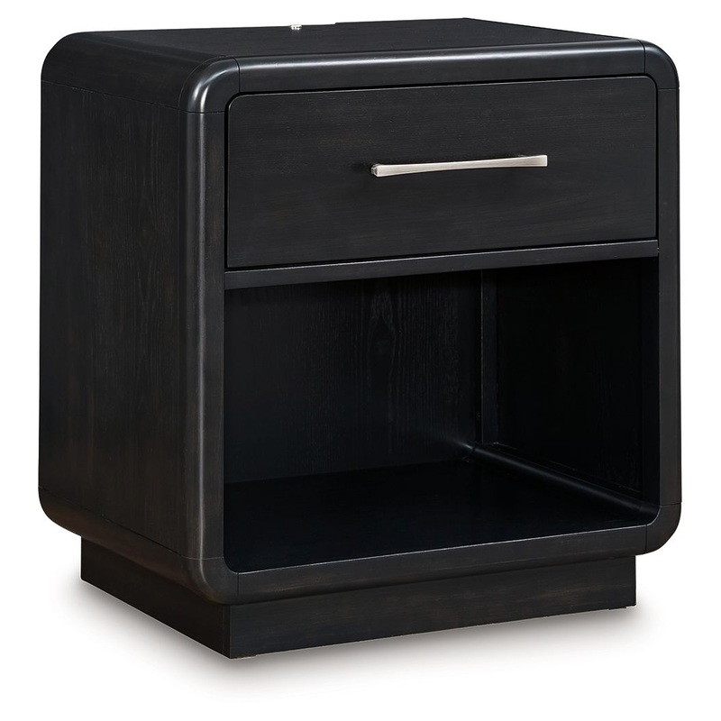 Rowanbeck – One Drawer Night Stand – Black