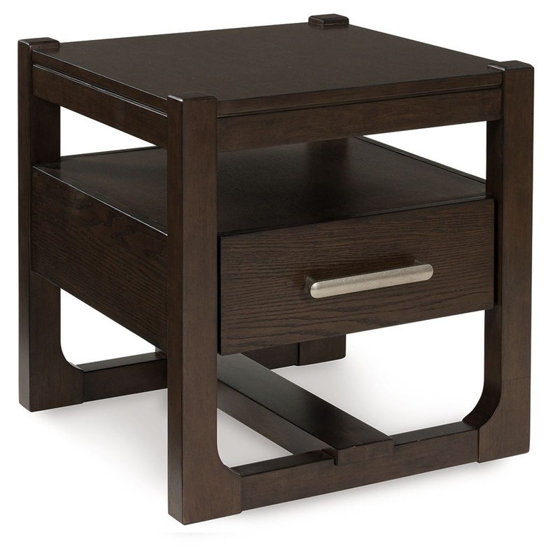 Breckington – Square End Table – Dark Brown