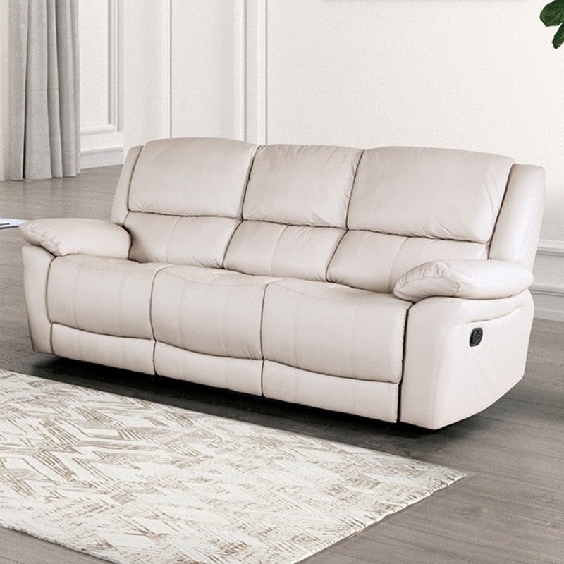 GLARUS SOFA MANUAL RECLINER By FURNITURE OF AMERICA FM69003WH-SF-M