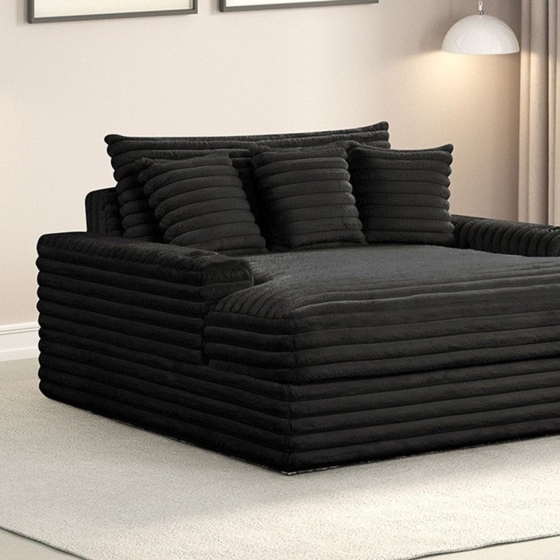 VEYRIER 2 ARM CHAISE By FURNITURE OF AMERICA FM6901BK-CE