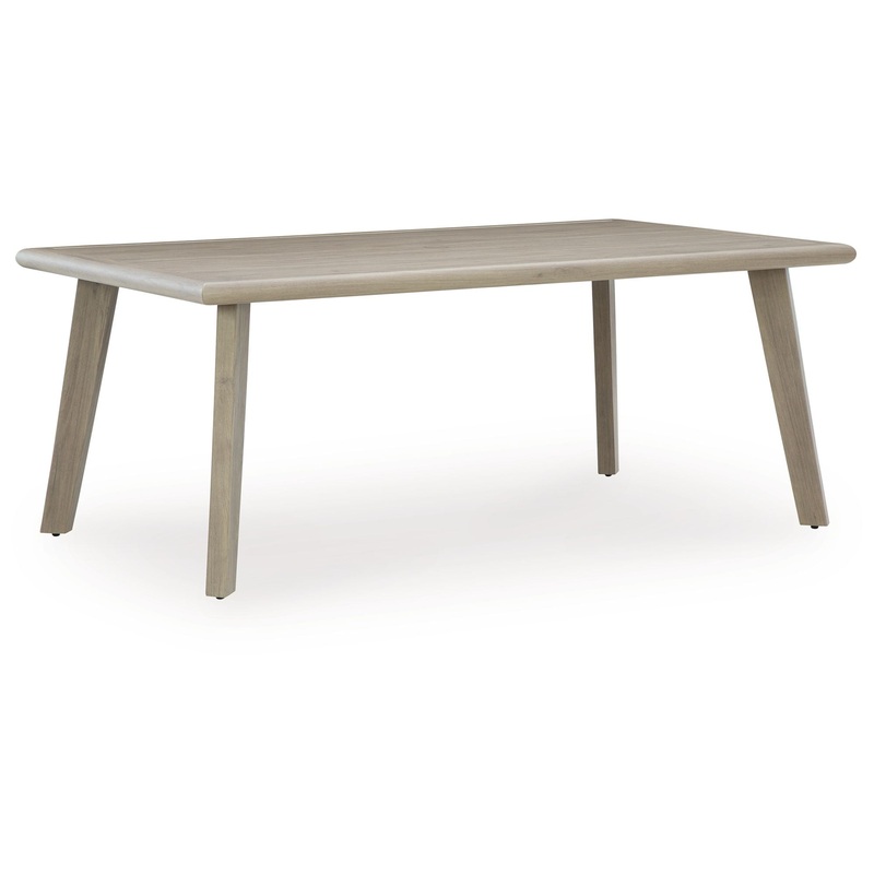 Cliff Trails – Rectangle Dining Table With Umbrella Option – Beige