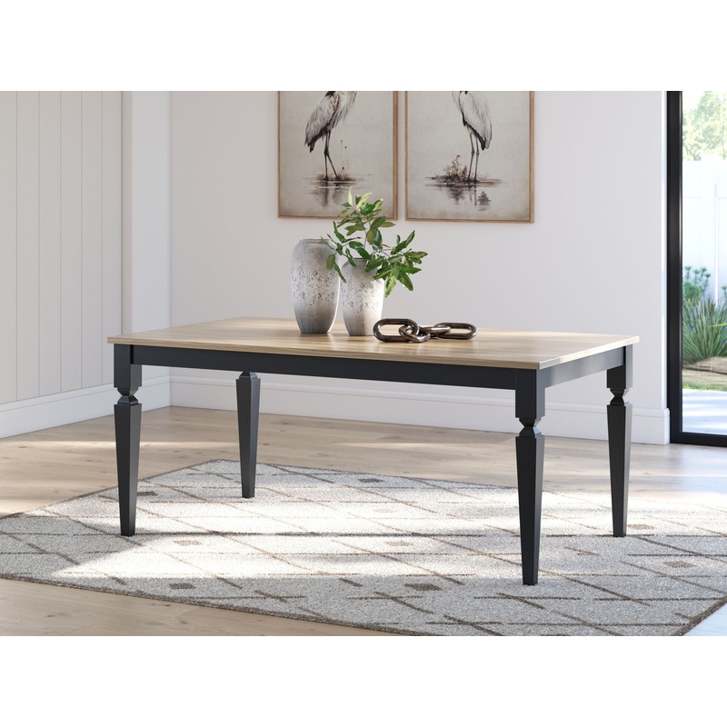 Brenkerton – Rectangular Dining Room Table – Grayish Brown / Black
