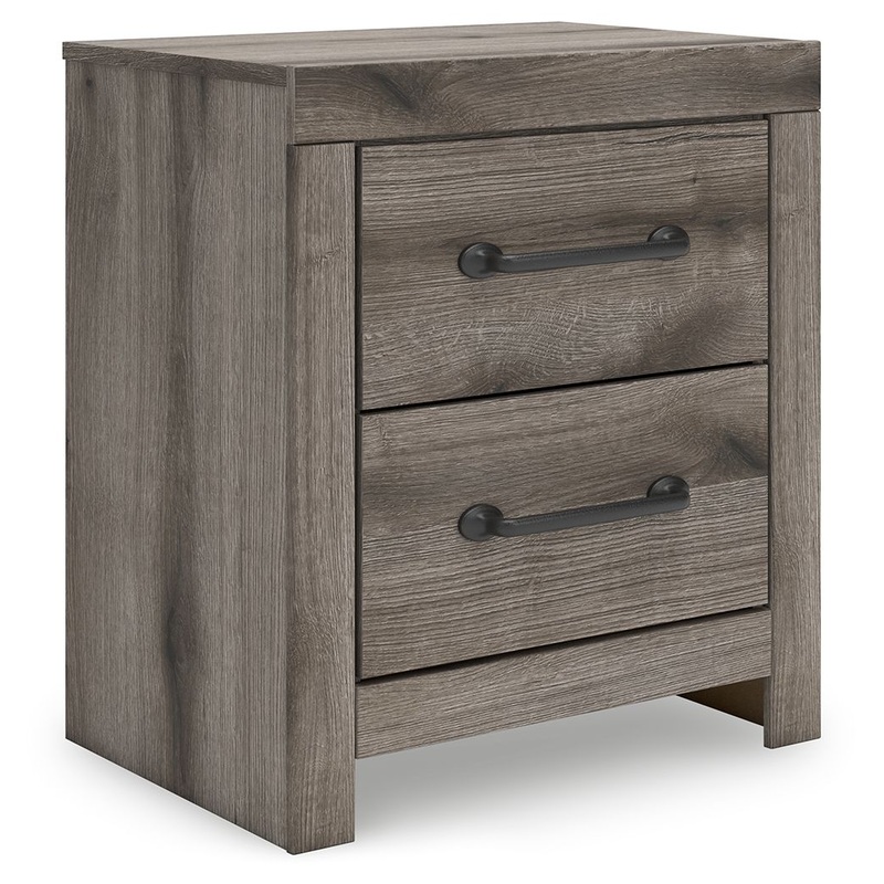 Graystorm – Two Drawer Night Stand – Brown Gray
