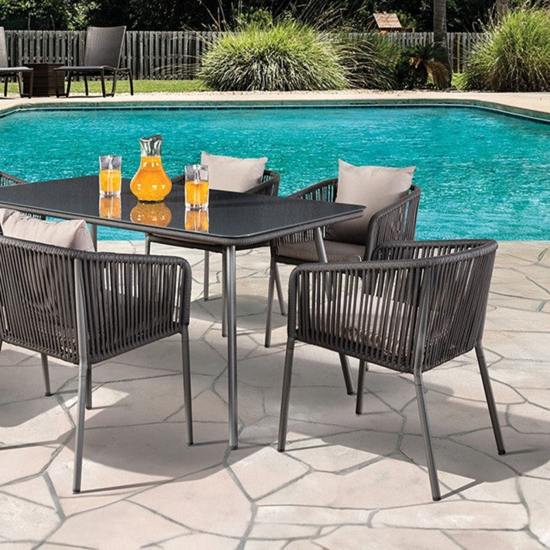 TUSHARI 8 PC. OUTDOOR DINING SET By FURNITURE OF AMERICA LA-A020LG-7PC