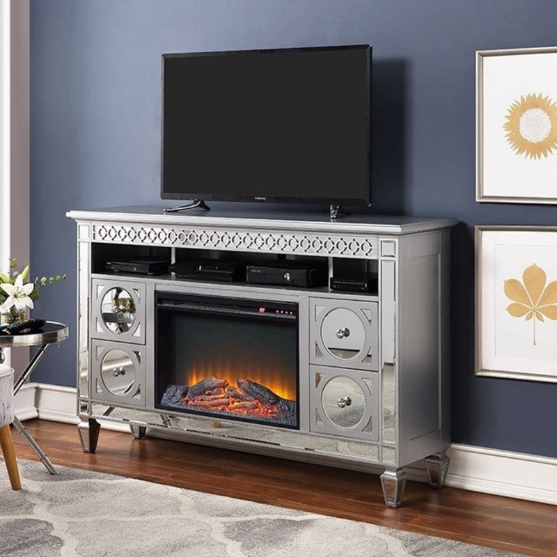 SCEPTRUM TV STAND W/ FIRE PLACE By FURNITURE OF AMERICA NX-5001