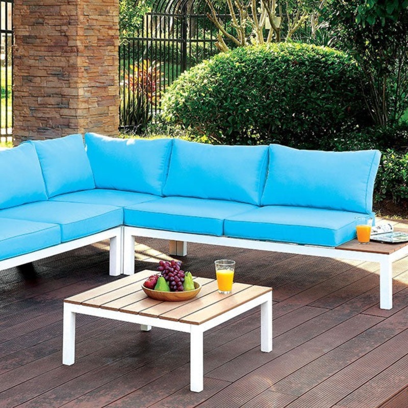 WINONA PATIO SECTIONAL W/ OTTOMAN By FURNITURE OF AMERICA CM-OS2580-PK
