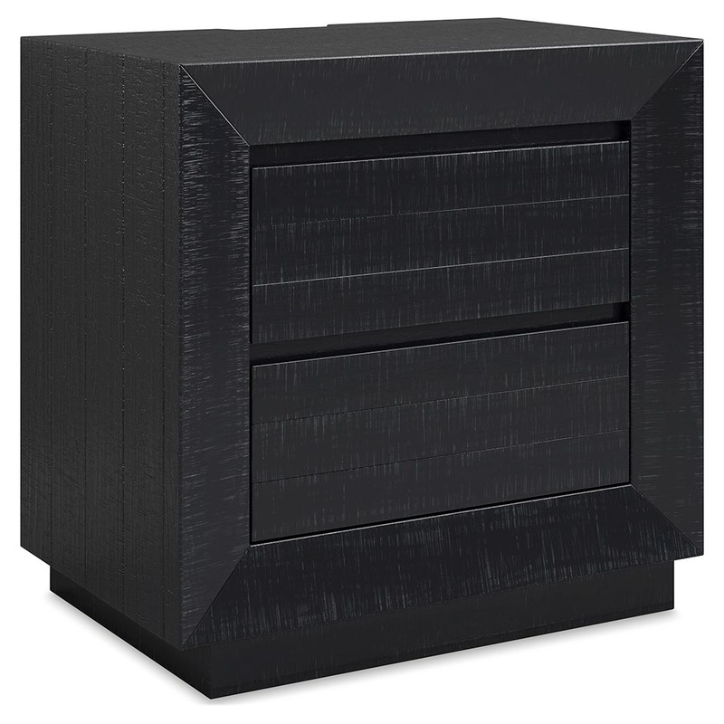 Londer – Two Drawer Night Stand – Black