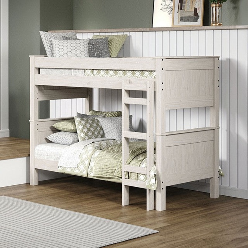 ALBANI TWIN/TWIN POST BUNKBED By FURNITURE OF AMERICA AM-BK302WH-BED