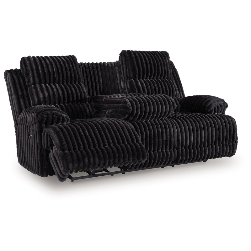 Rhine Falls – Reclining Power Sofa With Drop Down Table – Onyx