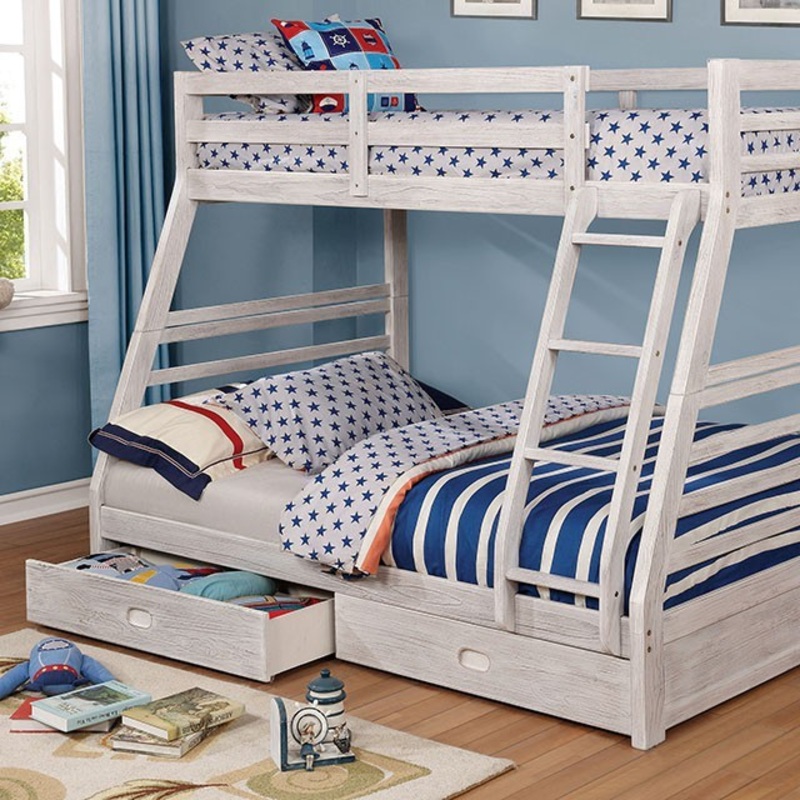 CALIFORNIA BUNK BED By FURNITURE OF AMERICA CM-BK588BWH-BED