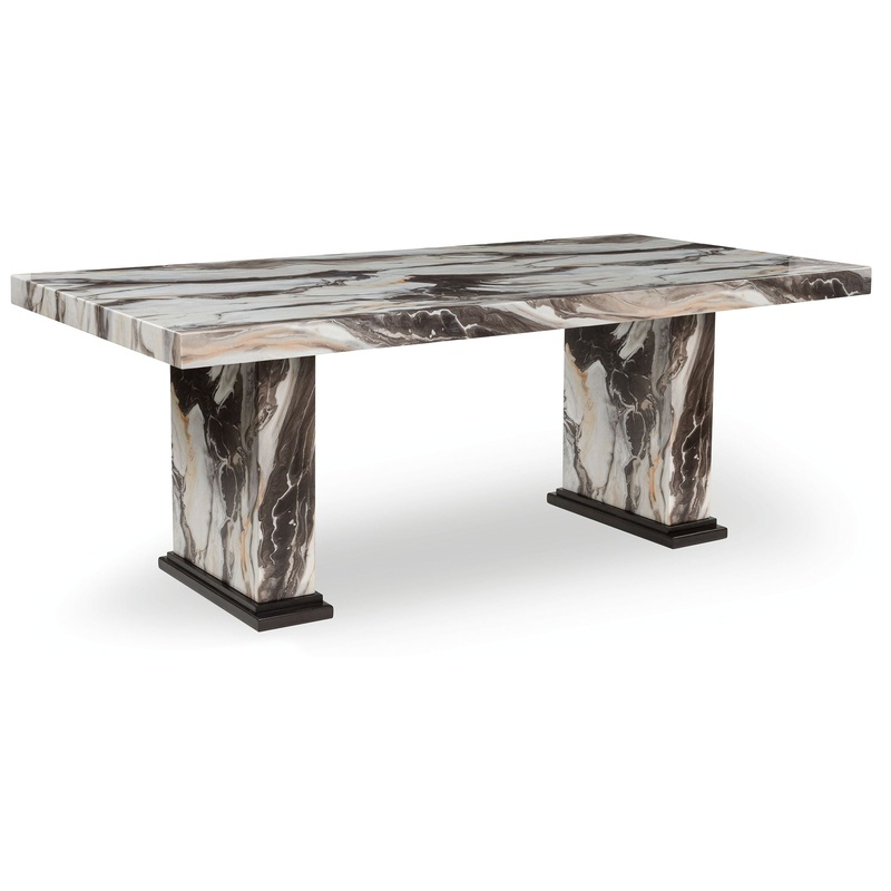 Jeshina – Dining Table – Dark Brown / Beige