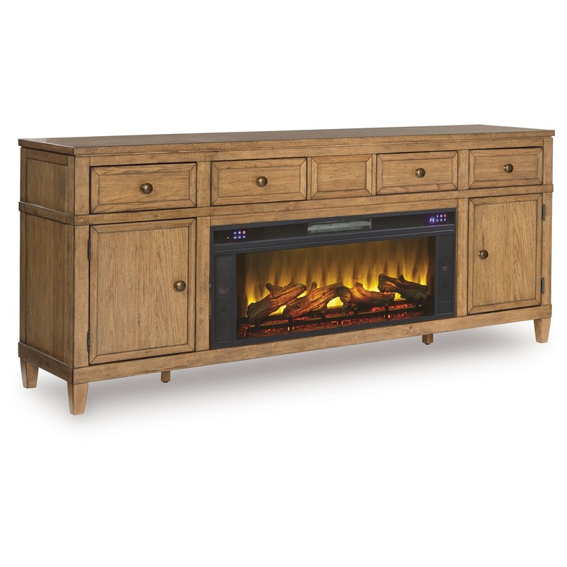 Sharlance – 81 TV Stand With Electric Fireplace