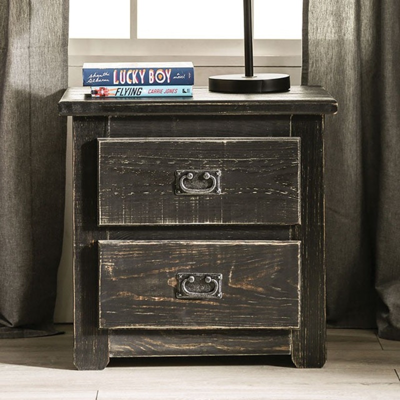 AMPELIOS NIGHT STAND By FURNITURE OF AMERICA AM7000BK-N