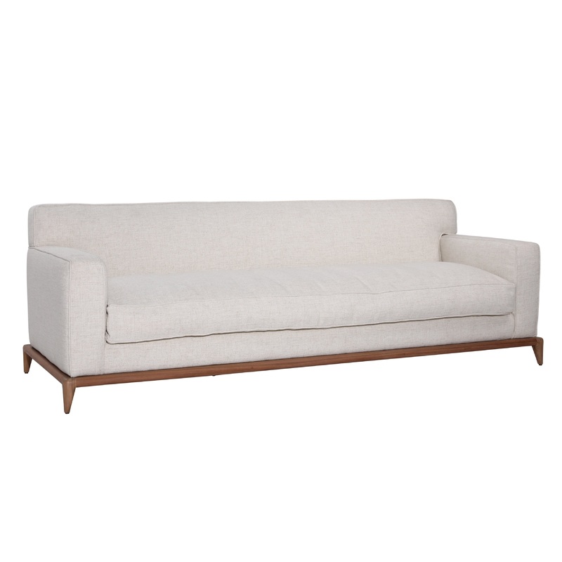 Birdie Sonoma Cream and Pecan Wood Sofa