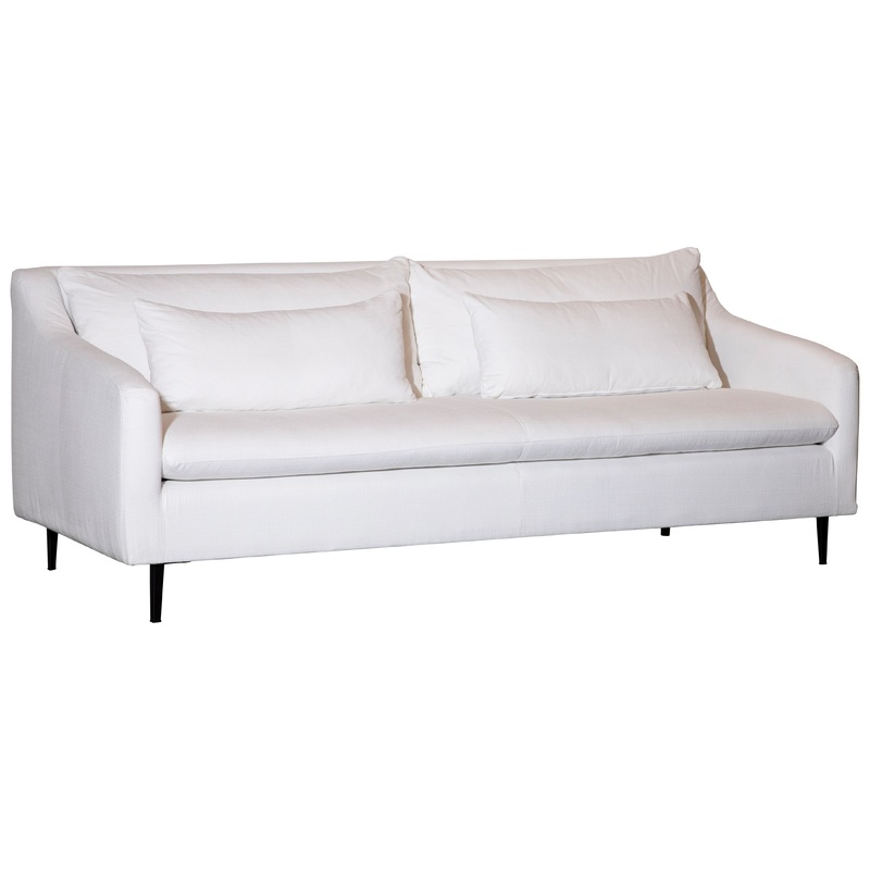 Elliot Snow White with Black Legs Sofa