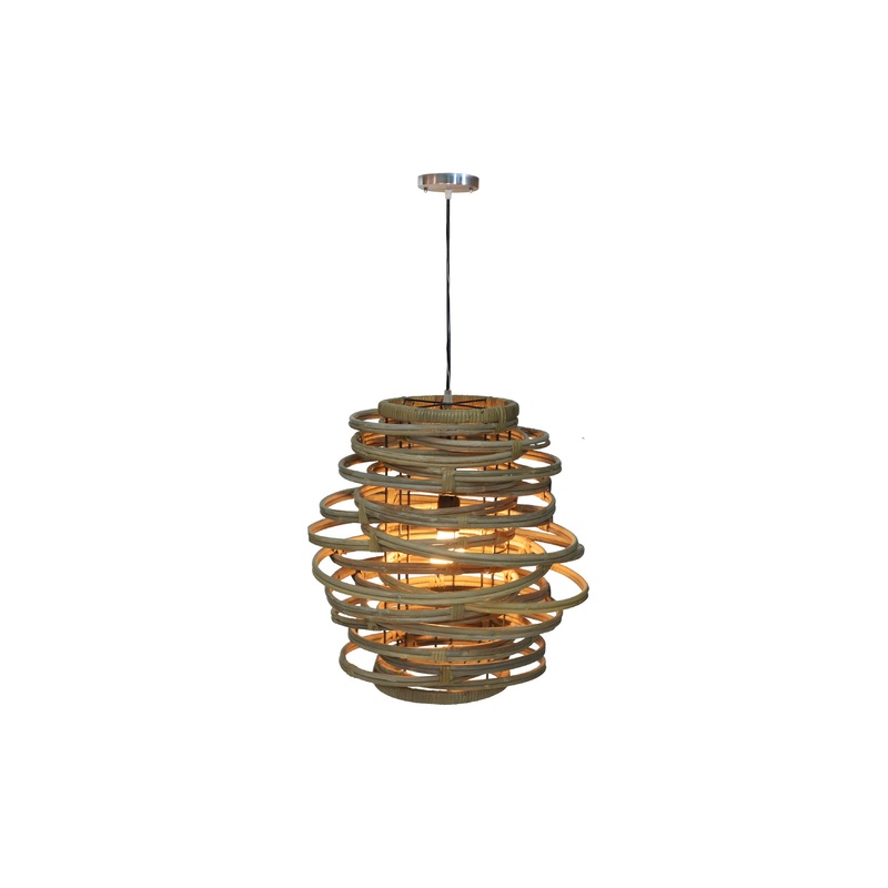 Zubat Natural Rattan Finish Pendant Light