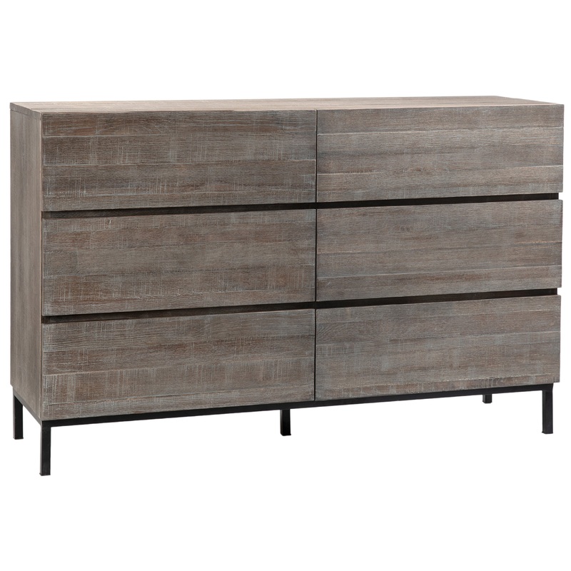 Belson Dark Grey Wash Finish and Black Base Dresser