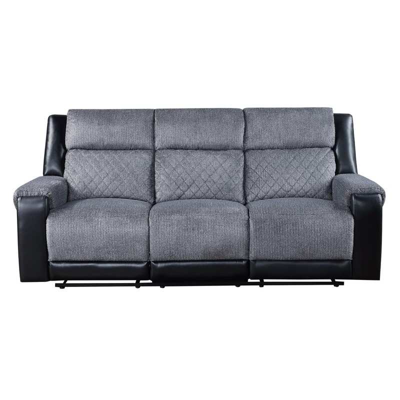 Global Dual Reclining Sofa – Dark Gray