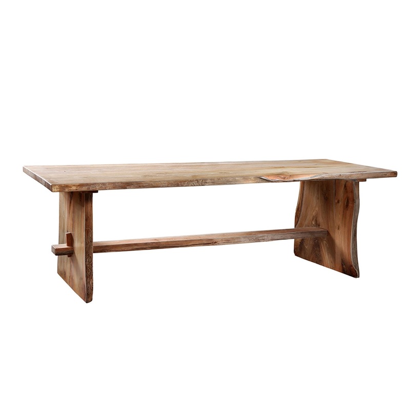 Solid Natural Finish Teak Live Edge Table