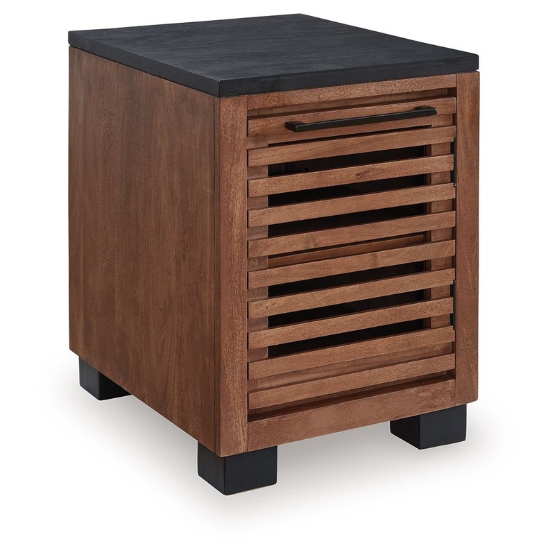 Kallari – Chair Side End Table – Warm Brown / Black