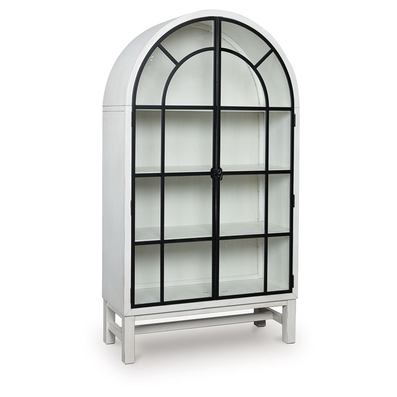 Greddinton – Display Cabinet|Black|White|Light Brown