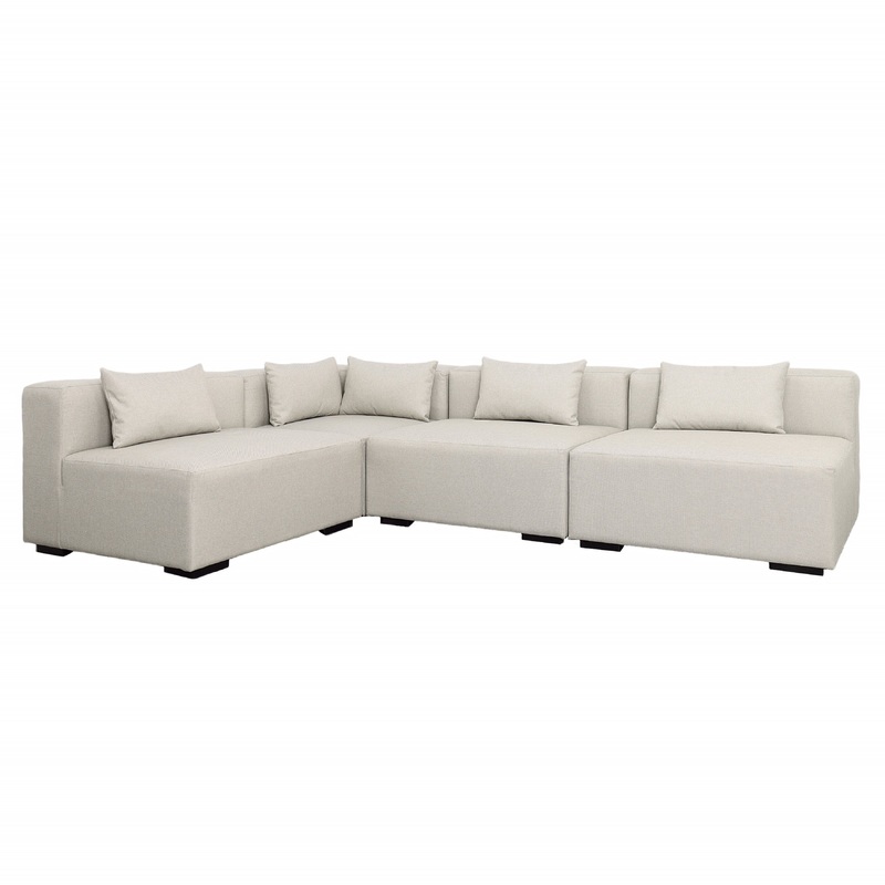Virden Light Grey and Black Legs Outdoor Modular Sectional