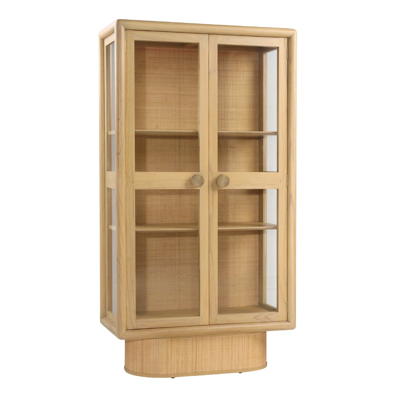 Crispina Natural and Brass Pulls Cabinet