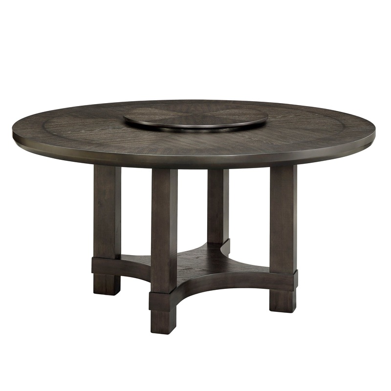 Jeffries – Round Table With Lazy Susan – Espresso