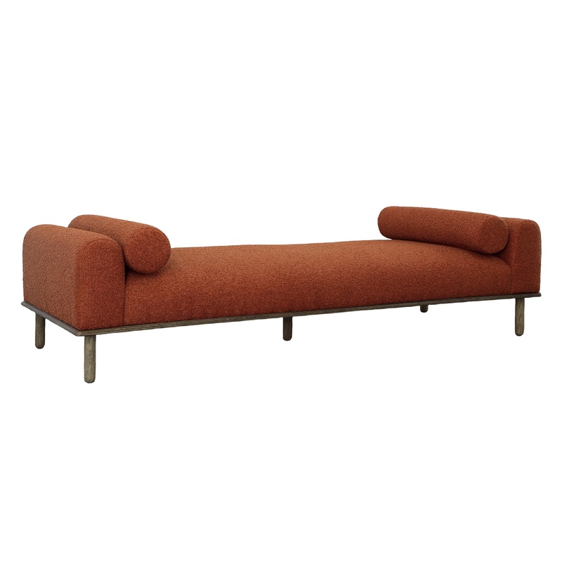 Zimmerman Rust Upholstery with Distressed Brown Legs Daybed
