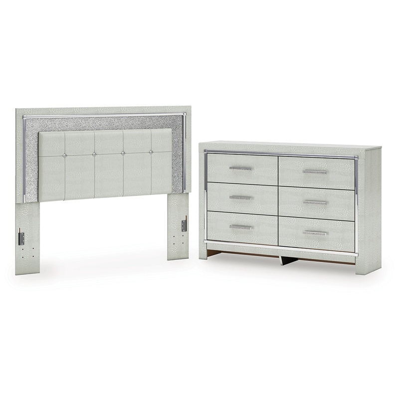 Zyniden Queen Upholstered Panel Headboard with Dresser