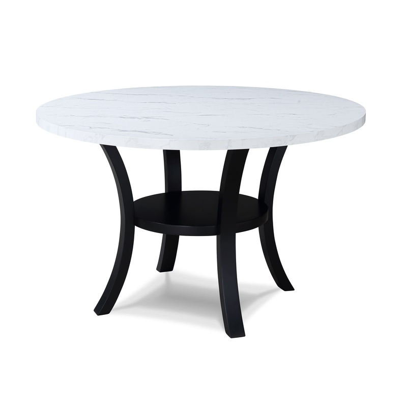 Isla – Round Dining Table – White / Black