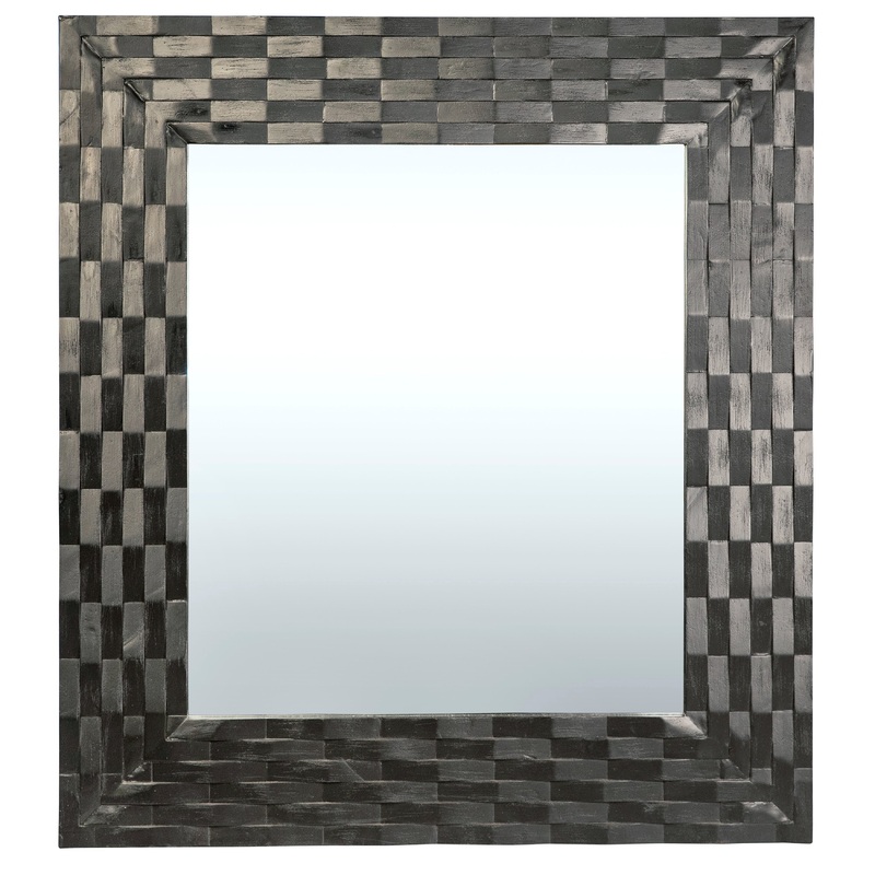 Salcedo Antique Black Sealed Wood Finish Mirror