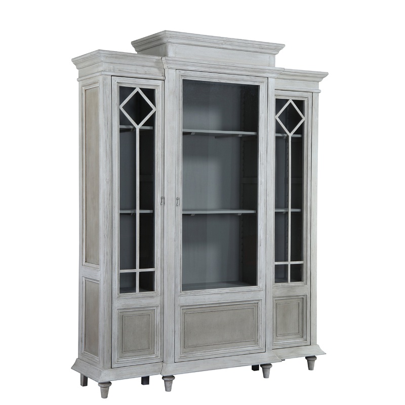 Aloha Antique Light Grey Wash Finish Cabinet